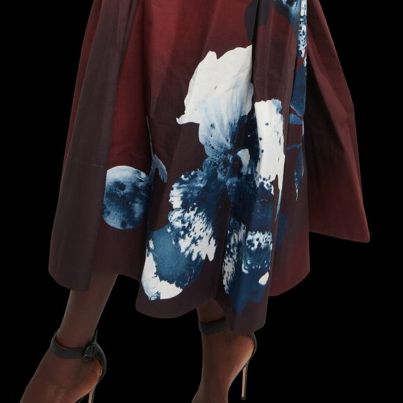 Erdem Floral cotton faille midi dress Size M NEW - Picture 7 of 12